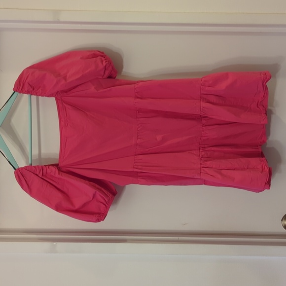 H+M Puff Sleeve Tiered Mini Dress M - Picture 4 of 5